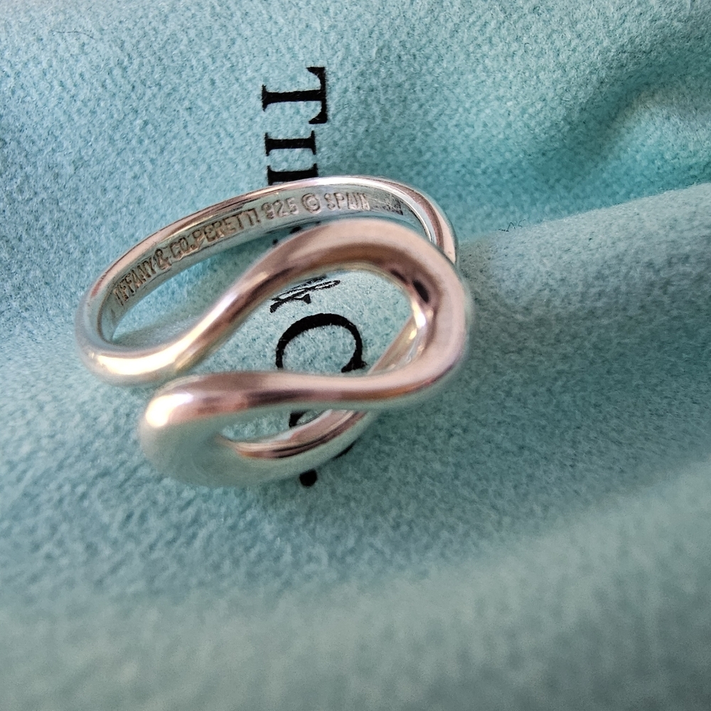 Tiffany & Co Elsa Peretti Sterling Silver Infinity Wave Ring Size 5.5